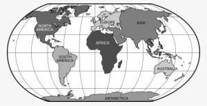 World Map Black And White Continents - Death Valley, Badwater
