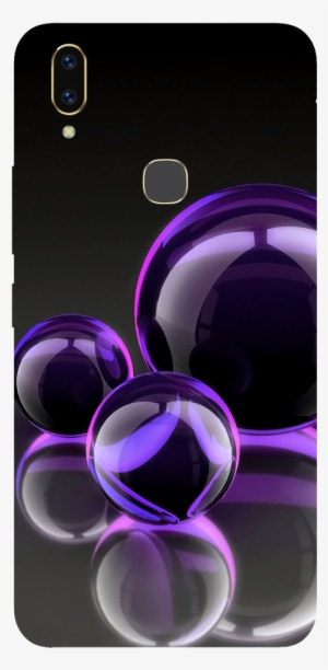 Water Bubble Printed Case Cover For Vivo V9 By Mobiflip - Purple And Black Balloons