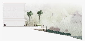 Lakeside Commercial Section Watercolor - Drawing