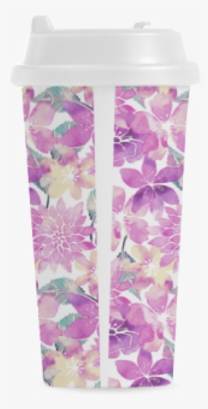 Pastel Watercolor Flower Pattern Double Wall Plastic