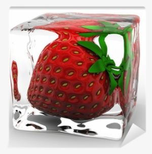 Strawberry In Ice Cube