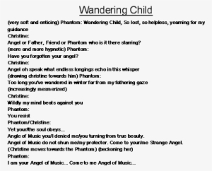 Wandering Child Lyrics One Of My Most Favorite Songs - Phantom Of The Opera Masquerade Lyrics