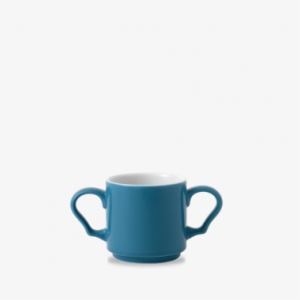 Blue Double Handled Stacking Mug - Mug