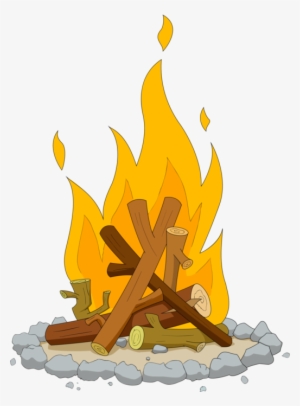 Jpg Black And White Library Campfire Svg Coloring Page - Fogata Prehistoria Png