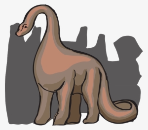 Brown, Shaded, Style, Color, Art, Dinosaur, Long, Neck - Brachiosaurus
