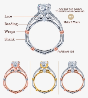 1 - Verragio Parisian Pavé Diamond Semi-mount D-105