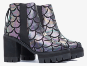 Madeline Boot Sea Punk, Mermaid, Fish Scales, Goth, - Chelsea Boot