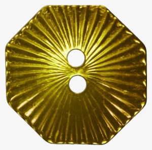 Octagonal Button With Radiating Lines, Gold - Education