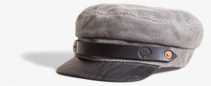 Orox Grey Canvas And Black Leather Hat - Suede