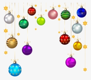 Hanging Christmas Balls Decor Png Clip Art Image - Balls Christmas Ornaments Clip Art Transparent