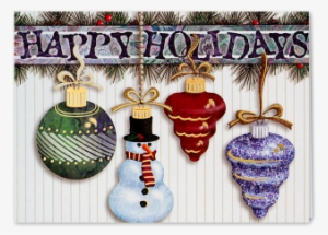 Picture Of Hanging Ornaments Greeting Card - Hanging Ornaments Holiday Greeting Card - Classic Quantity(50)