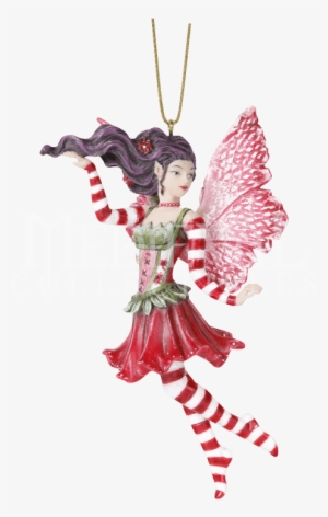 Candy Cane Fairy Hanging Ornament - Poinsettia Fairy - Ornament