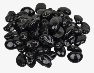 Fire Glass Pebbles, Black Licorice, 10lb - Pebble