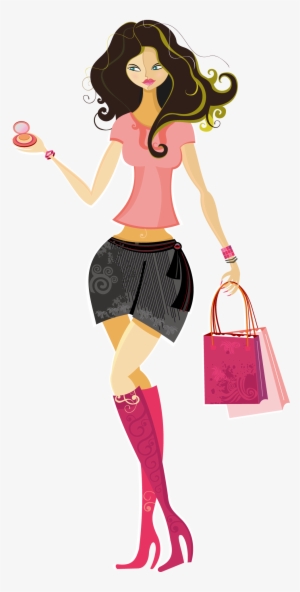 Graphic Freeuse Stock Shopping Download Girl Makeup - Shopping Vector