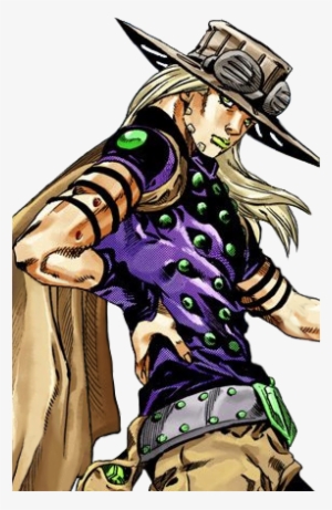 So His Main Outfit Consists Of A Tight Fitting Dark/black - Jojo Transparent Steel Ball Run