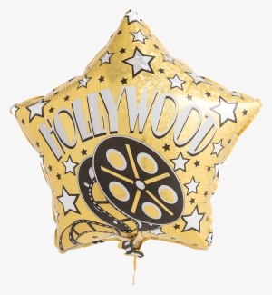 Hollywood Star - Inflated - 19" Holographic Hollywood Star-shaped Balloon - Mylar