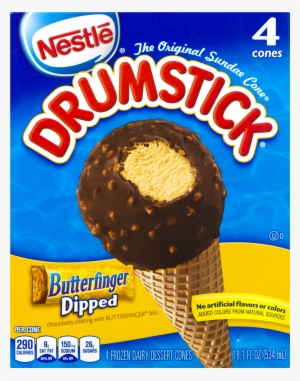 Nestle Drumstick Butterfinger Dipped Ice Cream Cones, - Drumstick Ice Cream Vanilla Fudge