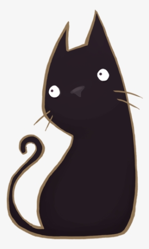 On - Black Cat Drawing Png