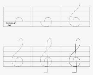 Treble Clef Draw - Line Art