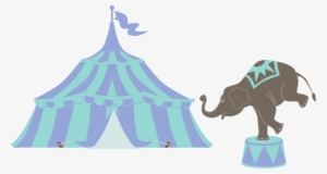 Tent Clipart Teal - Circus Tent With Elephant