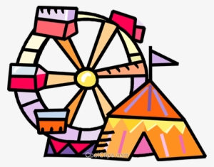 Ferris Wheel And A Circus Tent Royalty Free Vector - Rueda De La Fortuna Png