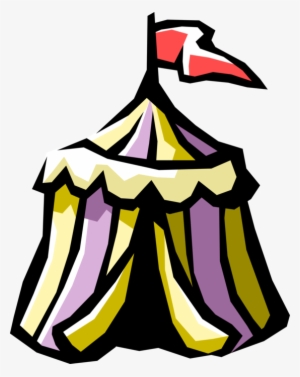 Vector Illustration Of Carnival Or Circus Tent Shelter - Clip Art