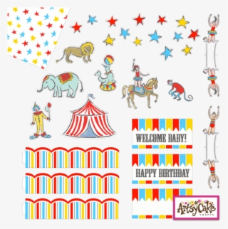 Circus Whimsy / Cake Decorations - Blue