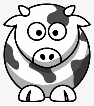 Cow Black White Animal Coloring Book Svg Colouringbook - Black And White Cartoon Cow