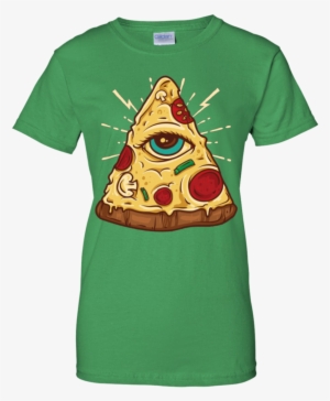 Illuminati Pizza All Seeing Eye Funny Junk Food Apparel - Solshirt Store Impeach Trump Not My President Tshirts