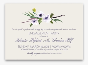 Engagement Party Invitation Boho Chic Watercolor Floral - Wedding Invitation