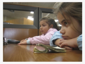 Two Kids At A Bank - Girl