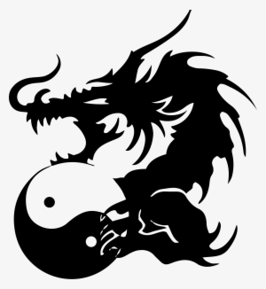 Yin And Yang Chinese Dragon Japanese Dragon Tattoo - Small Dragon Tattoo Flash