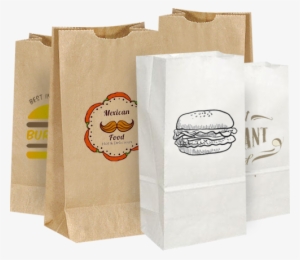 Custom Restaurant Paper Bags - Paper Bag Food Png