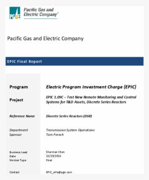 Pacific Gas Electrics Pg E Electric Program Investment - Pacific Gas And Electric Company