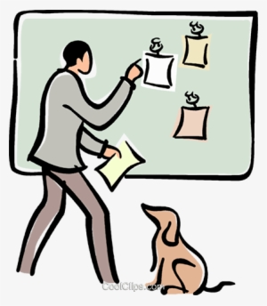 Man At A Bulletin Board Royalty Free Vector Clip Art - Clip Art
