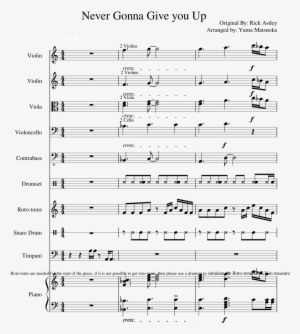 Never Gonna Give You Up Sheet Music Composed By Original - Music