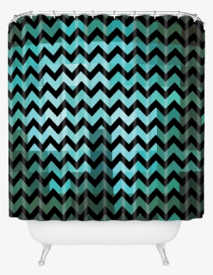 Madart Inc Black Chevron Romantic Evening Shower Curtain