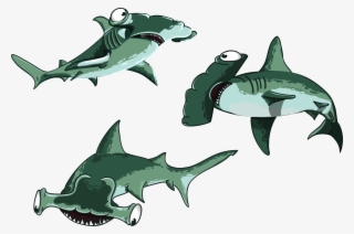 Shark, Fish, Hammer, Predator, Cartoon, Character - Cá Mập Đầu Búa Hoạt Hình