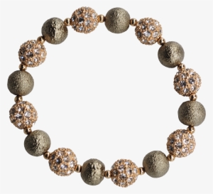 Champagne/gold Disco Ball Stretchy Beaded Bracelets - Bracelet