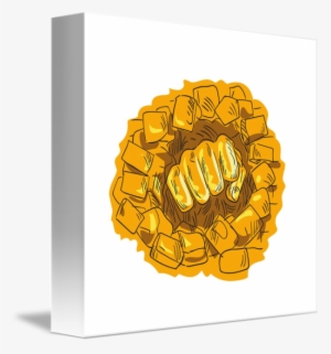 Drawing Bricks Breaking Wall - Drawing