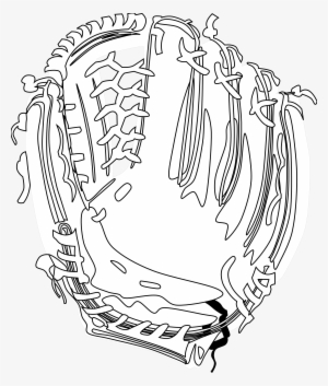 Black And White Baseball Glove Clipart - Baseball Glove Transparent Outline