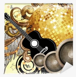 Gold Disco Ball On Yellow Background Wall Mural • Pixers® - Disco Ball