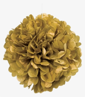 Gold Puff Ball Pom Pom - Gold 16" Hanging Puff Ball