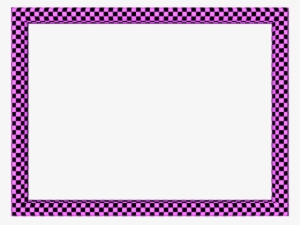 Pink Black Funky Checker Rectangular Powerpoint Border - Blue Checkered Border