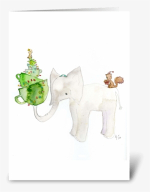White Elephant Holiday Card Greeting Card - Holiday