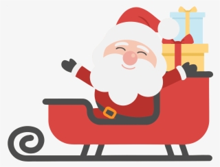 Santa Claus Christmas Day Christmas Tree Holiday Gift - Santa And His Sleigh Clipart