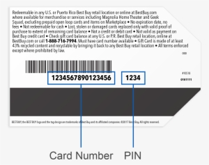 Check Gift Card Balance - Best Buy Gift Card Back Side