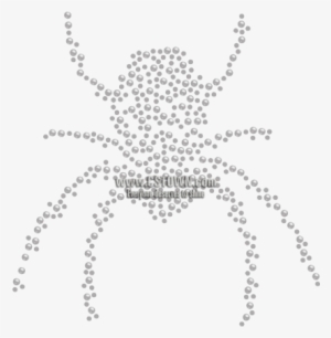 Black Widow Spider Crystal Iron On Rhinestone Motif - Insect