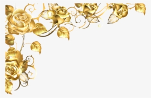 Border Flowers - Gold Flower Border Transparent