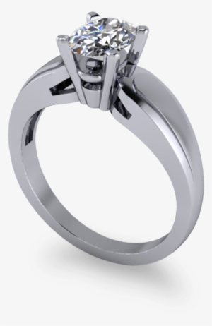 Chunky Catherdral Soltaire Engagement Ring - White Gold Rings Model
